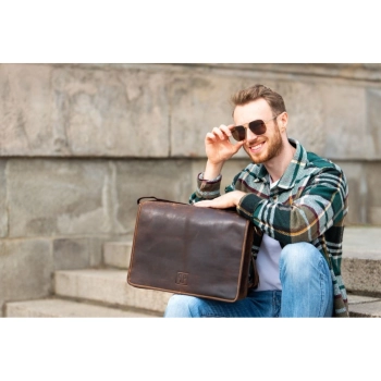 Torba męska na ramię vintage Paolo Peruzzi skórzana