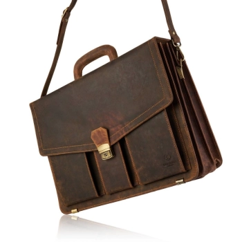 Aktówka męska skórzana vintage Paolo Peruzzi do noszenia