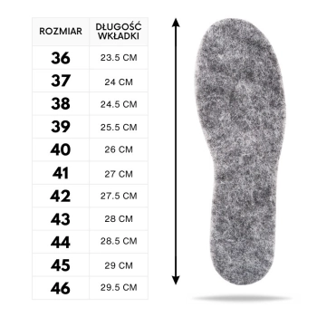 Wkładki filcowe Felt Basic 6 mm do butów Paolo Peruzzi
