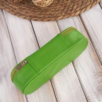 Skórzane etui na okulary piórnik zielony vintage Paolo Peruzzi T-82-GR