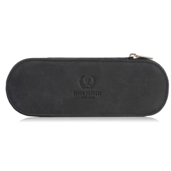 Skórzane etui na okulary piórnik czarny vintage Paolo Peruzzi T-82-HBL