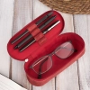 Skórzane etui na okulary piórnik czerwony vintage Paolo Peruzzi T-82-HR
