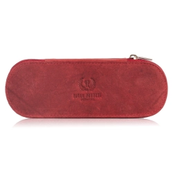 Skórzane etui na okulary piórnik czerwony vintage Paolo Peruzzi T-82-HR