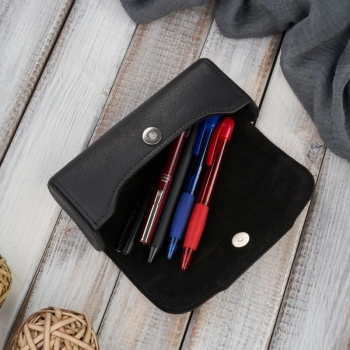 Etui na okulary piórnik pokrowiec skórzany Paolo Peruzzi T-83-BL