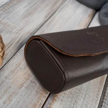 Etui na okulary piórnik pokrowiec skórzany Paolo Peruzzi T-83-BR
