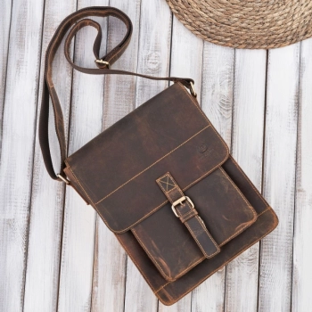 Torba męska na ramię skórzana vintage Paolo Peruzzi