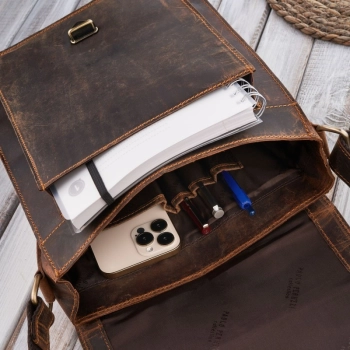 Torba męska na ramię skórzana vintage Paolo Peruzzi