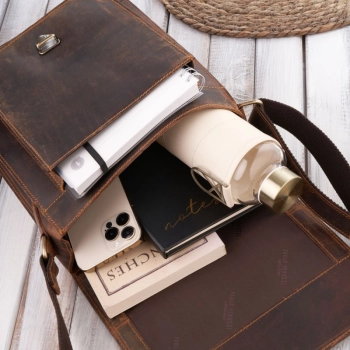 Torba męska na ramię skórzana vintage Paolo Peruzzi