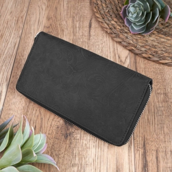 Modny portfel damski skórzany w kwiaty Paolo Peruzzi