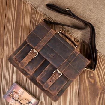 Torba męska na ramię skórzana vintage Paolo Peruzzi