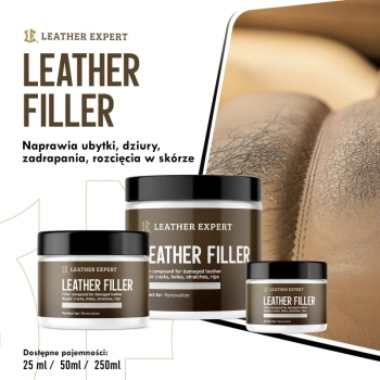 Leather Filler szpachla do skóry biała 250 ml do pielęgnacji