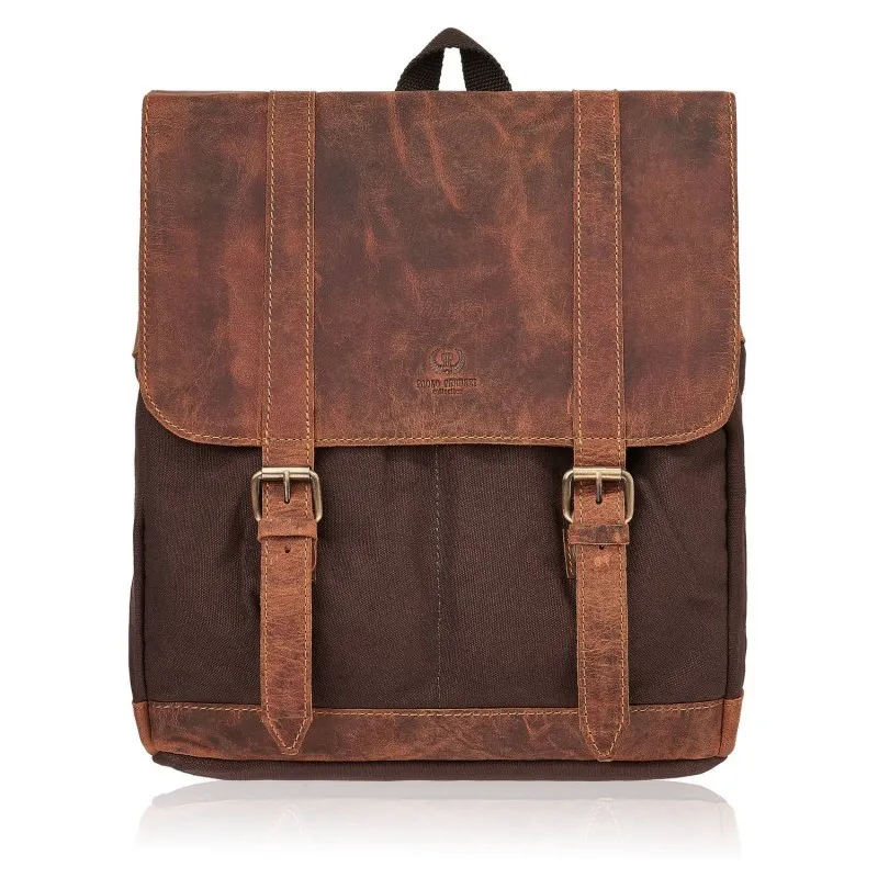Duży męski plecak vintage Paolo Peruzzi elegancki skórzany