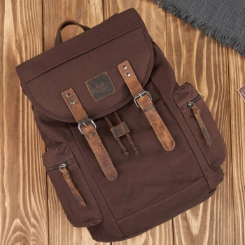 Zestaw upominkowy ZUP-21-BR plecak vintage T-19-BR oraz portfel skórzany T-03-BR