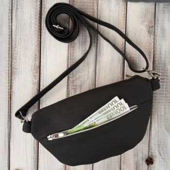 Saszetka nerka damska skórzana na ramię lub pas Abruzzo