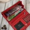Portfel damski skórzany czerwony croco z ochroną RFID Paolo