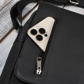 Zestaw portfel skórzany i torba na laptopa męska elegancka