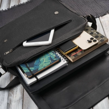 Zestaw portfel skórzany i torba na laptopa męska elegancka