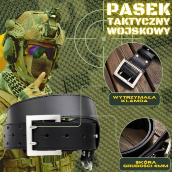 Pasek męski skórzany klasyczny do spodni elegancki 120cm
