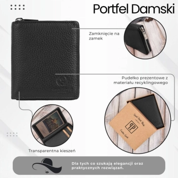 Portfel damski klasyczny skórzany RFID Paolo Peruzzi