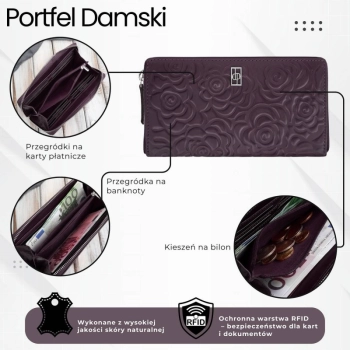 Portfel damski skórzany Paolo Peruzzi poziomy RFID ochrona