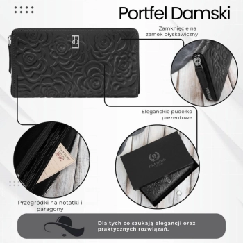 Portfel damski ze skóry naturalnej Paolo Peruzzi czarny