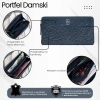 Portfel damski skórzany granatowy w kwiaty Paolo Peruzzi