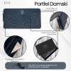 Portfel damski skórzany granatowy w kwiaty Paolo Peruzzi