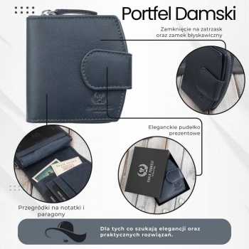 Portfel damski skórzany na patkę RFID Paolo Peruzii