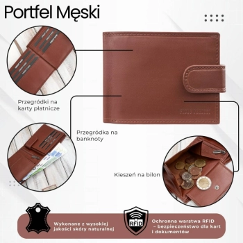 Portfel męski skórzany RFID Paolo Peruzzi na prezent