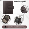 Portfel męski skórzany klasyczny pionowy RFID