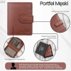 Portfel męski skórzany klasyczny pionowy koniakowy RFID