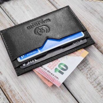 Etui na karty i wizytówki Paolo Peruzzi skórzane czarne