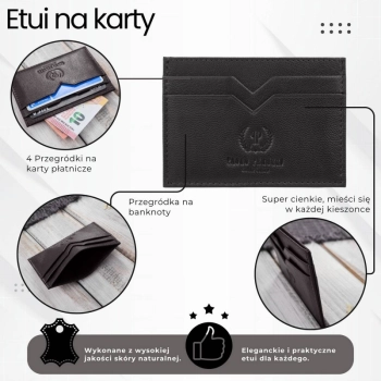 Etui na karty skórzane Paolo Peruzzi brązowe praktyczne