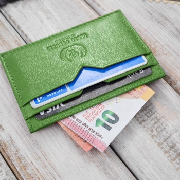 Etui na karty i wizytówki skórzane Paolo Peruzzi zielone
