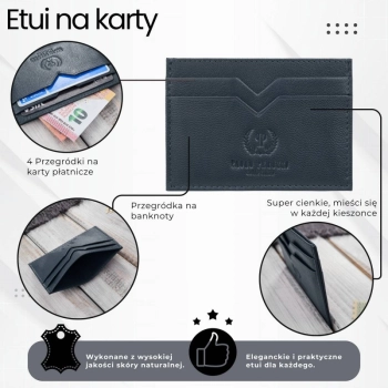 Etui na karty skórzane Paolo Peruzzi minimalistyczne