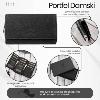 Portfel damski duży Paolo Peruzzi skóra naturalna