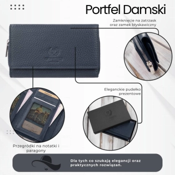 Portfel damski duży ze skóry naturalnej Paolo Peruzzi