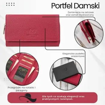 Portfel damski Paolo Peruzzi ze skóry naturalnej duży