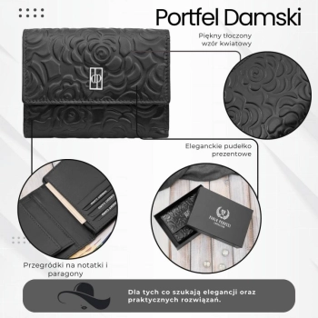 Portfel damski skórzany Paolo Peruzzi poziomy ochrona RFID