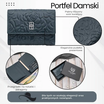 Portfel damski skórzany Paolo Peruzzi poziomy ochrona RFID