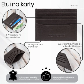 Skórzane etui na karty kredytowe Paolo Peruzzi klasyczne