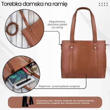 Torebka damska skórzana shopper Paolo Peruzzi