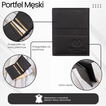 Portfel męski Paolo Peruzzi skórzany z przegrodami RFID