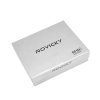 Portfel męski Rovicky  RFID skóra naturalna  granatowy + czerwony