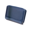 Skórzany portfel damski niebieski skóra naturalna lakierowana
