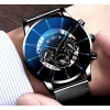 Zegarek Męski Duży z Czarnym Metalowym Paskiem