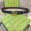 pasek męski skórzany dwukolorowy (czarny/brązowy) – styl włoski, klamra gg