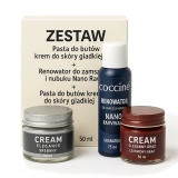 Zestaw Pasta do butów krem do skóry gładkiej Cream + Renowator do zamszu i nubuku Nano Ravvivant + Pasta do butów krem d