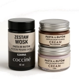 Zestaw Wosk pasta do butów przeciw pękaniu skóry + Pasta do butów krem do skóry gładkiej Cream + Pasta do butów krem do