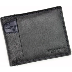 Męski portfel Cavaldi N992L-SCV RFID skóra naturalna czarny + niebieski